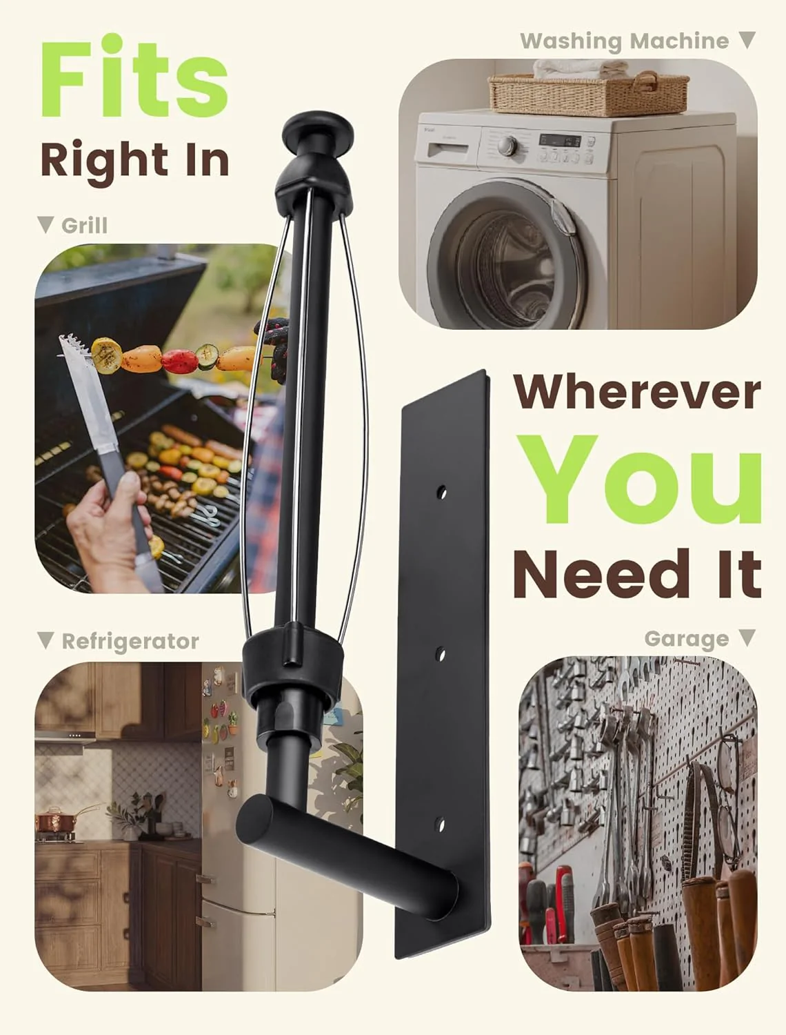 Black Magnetic Paper Towel Holder - Image 3