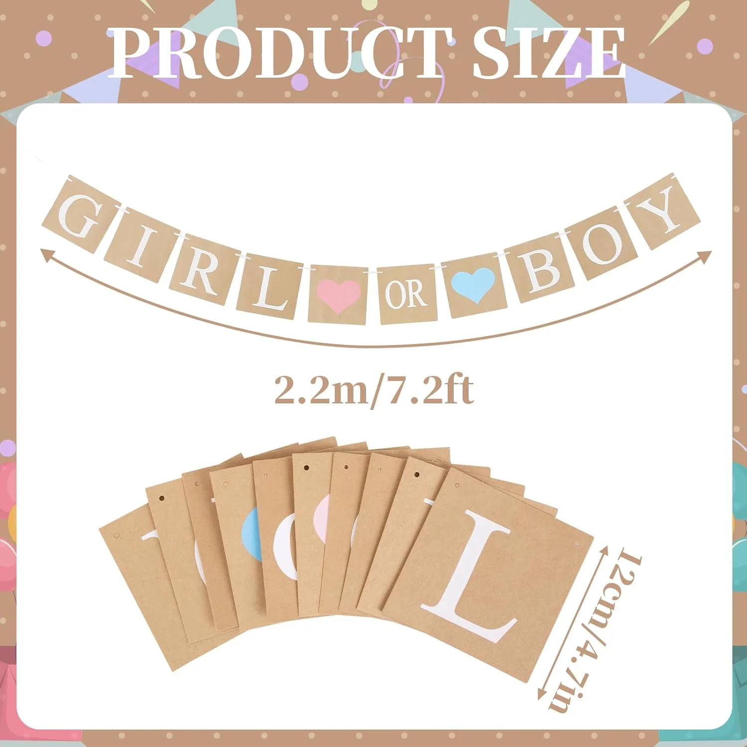 Boy or Girl Banner Baby Shower Decorations Gender Reveal Bunting Flag Baby Gender Show Party Favors Pregnancy Announcement - Image 3