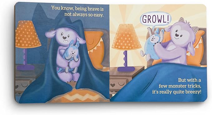 Demdaco Brave Me Brave You Hardboard Book 6"x6" & Monster Paw Mittens 6"x7" - Image 3