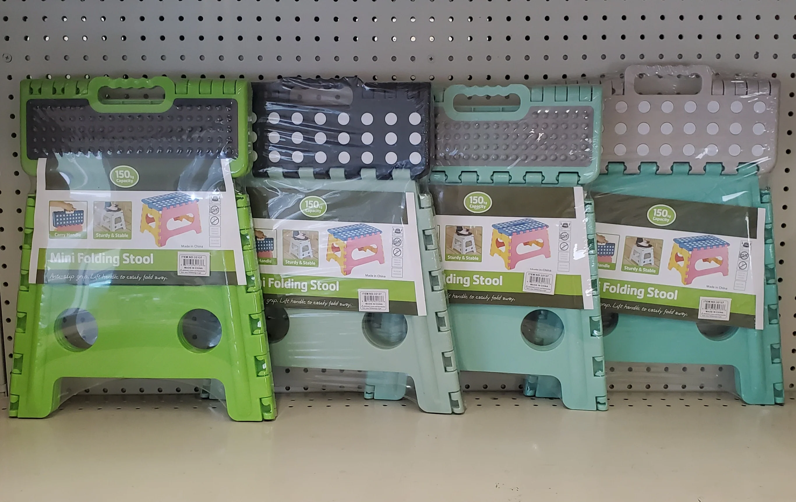 Small Handy Plastic Folding Step Stool Carry Handle Foldable-Multiple Colors to Choose From! - Image 3