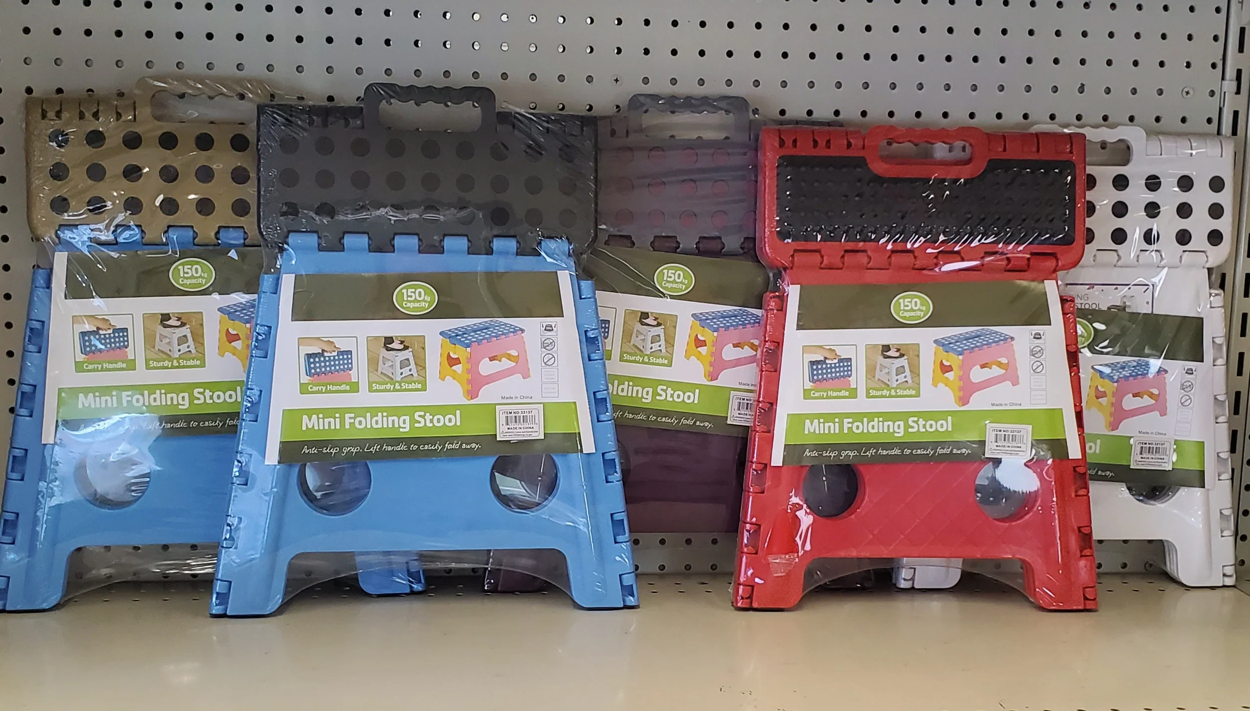 Small Handy Plastic Folding Step Stool Carry Handle Foldable-Multiple Colors to Choose From! - Image 4